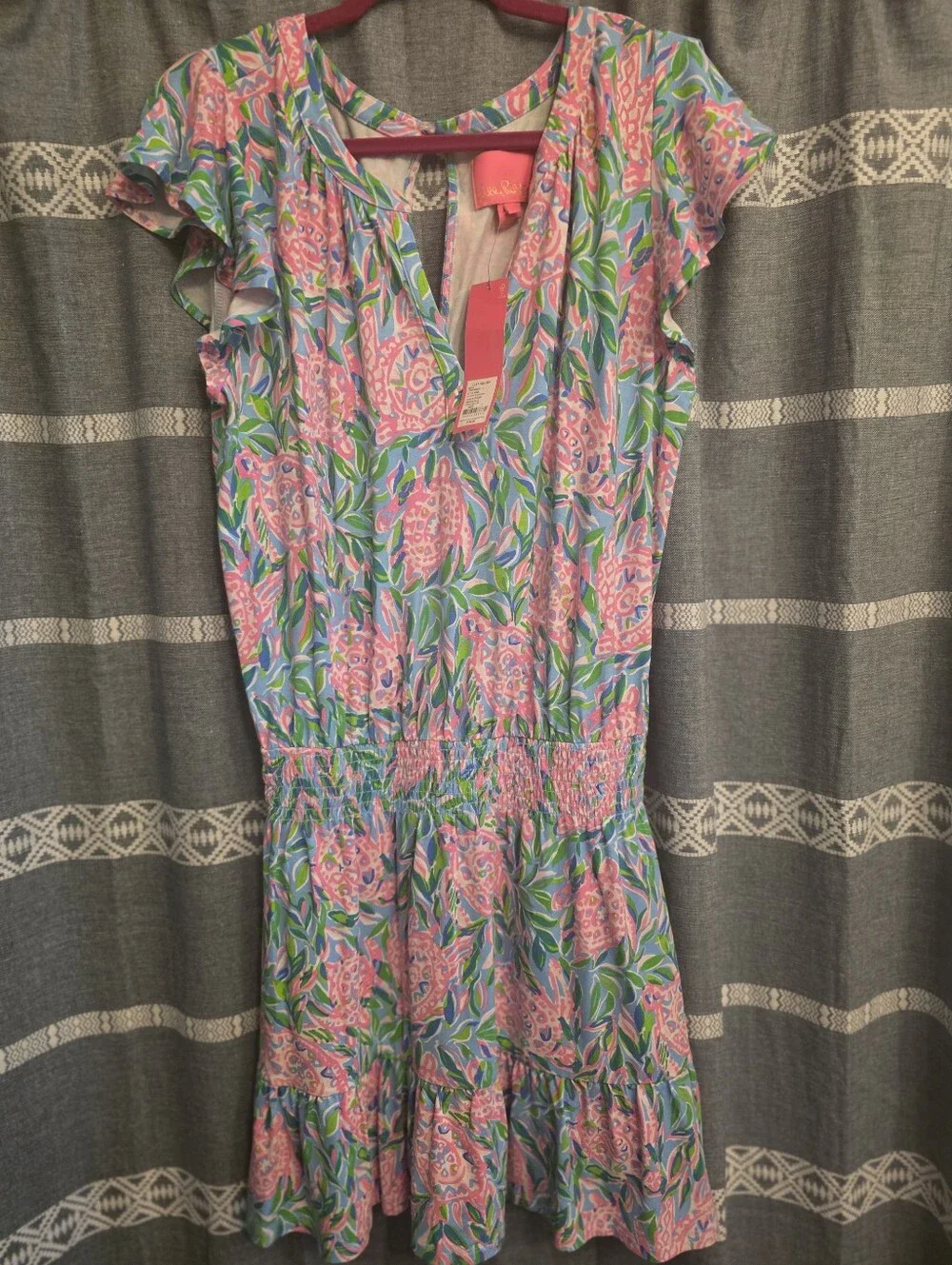 LILLY PULITZER Ravi Romper Frenchie Blue Turtley in Love NWT $168